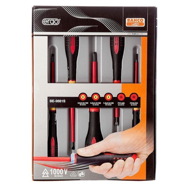 Bahco Insulated ERGO 1000V 5 Piece Screwdriver Set