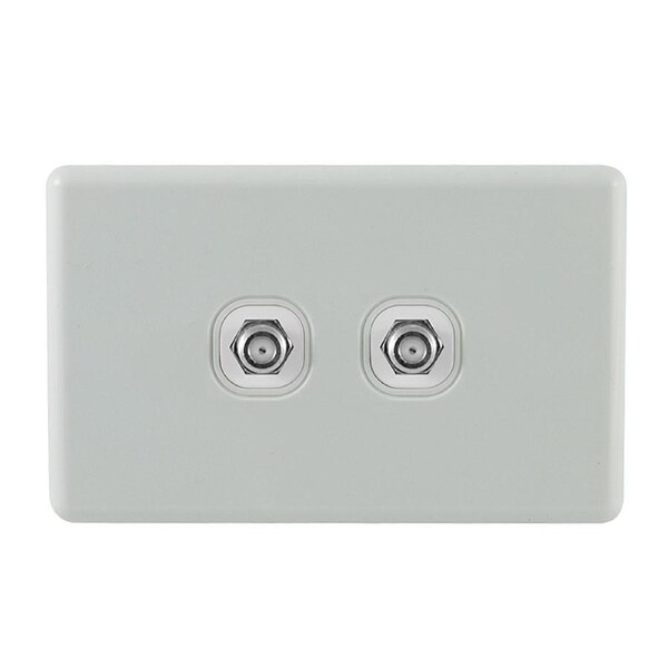 QCE Twin TV Outlet Antenna Socket for PAY TV (F-Type)