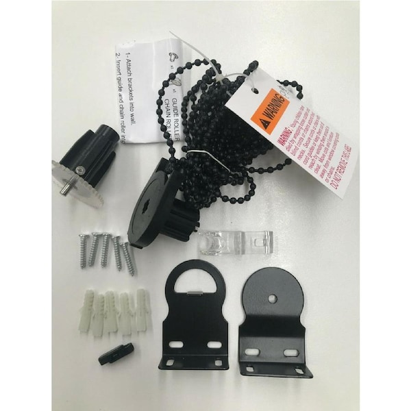 (BLACK) Roller Blind Fitting Repair Kit -- Compatible with 28 mm round tube