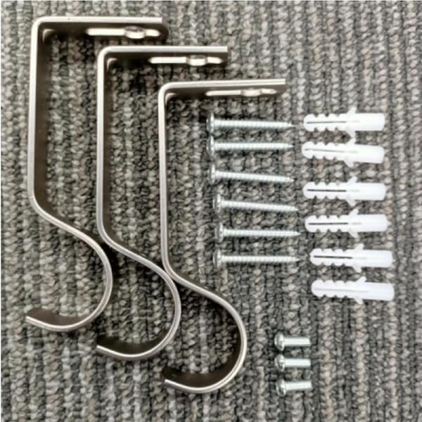 3 Heavy Duty curtain rod brackets -- fit 28mm diameter