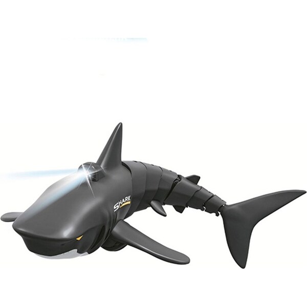 2.4G Remote Control Shark Boat Model Waterproof RC Toy BLACK with Light