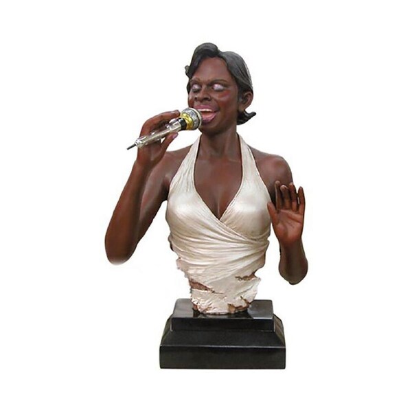 Music Alive Female Singer Figure - 390mm Tall, Handpainted Polyresin Musician Bust