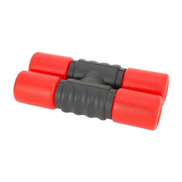 Drumfire ABS Double Shaker Red - Lightweight, Durable, Impact Resistant, Finger Grips, Locking Split Design, 169mm x 42mm x 42mm, 0.2kg