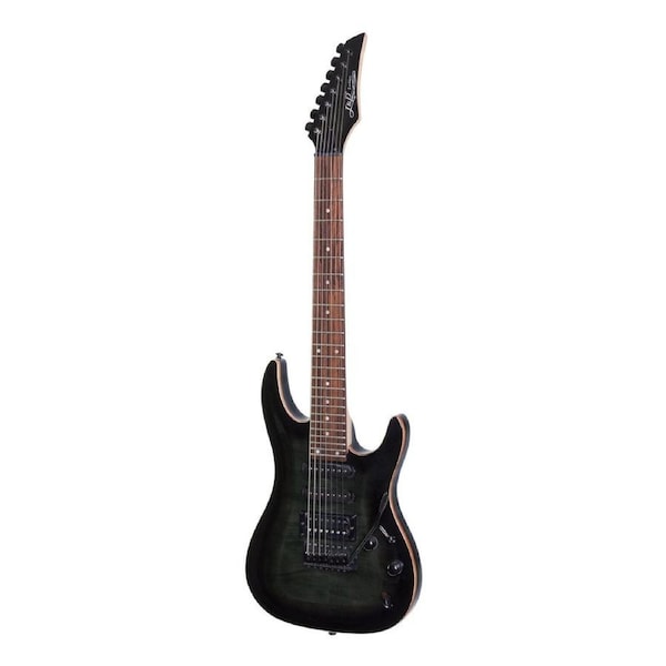 J&D Luthiers JD-IE97-TBK 7-String Contemporary Electric Guitar Transparent Black