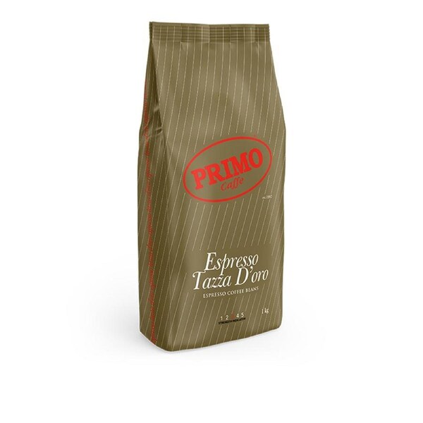 Primo Caffe Espresso Tazza D'oro 1kg Coffee Beans Light Roast Intsy 3 Hot Drink
