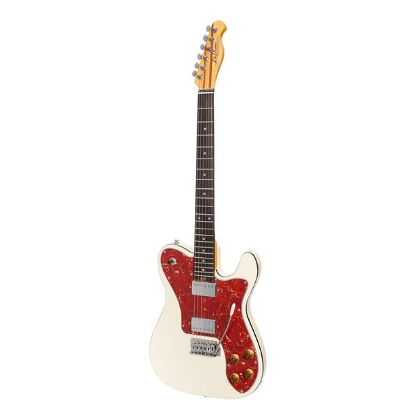J&D Luthiers Deluxe TE-Style Electric Guitar JD-TL12-IV Ivory 6-String 22-Fret Solid Basswood with J&D Humbucker Pickups