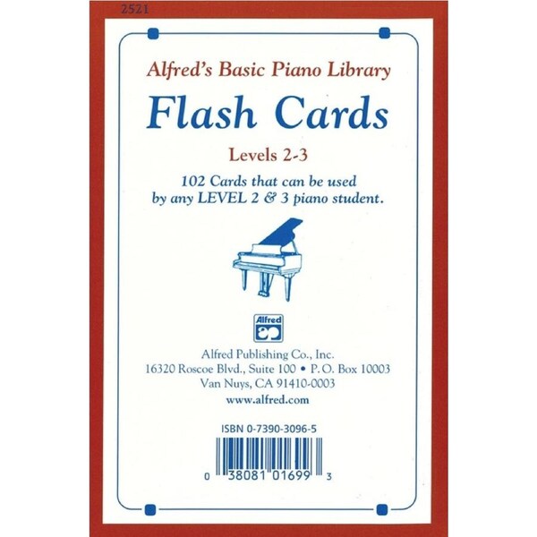 Alfred's Basic Piano Library (ABPL) Flash Cards Levels 2 & 3