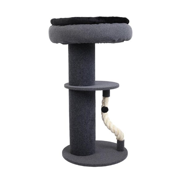 Charlie's Extra Higher Cat Tree Scratching Tower With Snuggle Bed Dark Grey & Black 49x49x99cm