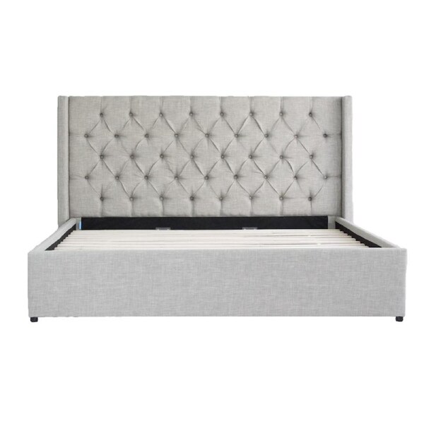 Bed Frame (Super King, King, Queen) - Milano Royale (Light Grey Fabric) Queen