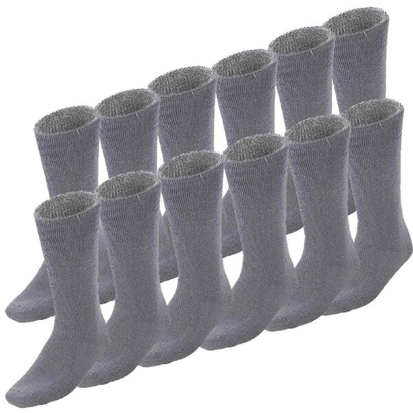 12 Pairs BAMBOO SOCKS Mens Heavy Duty Premium Thick Work Socks Cushion BULK Charcoal Grey / 11-14