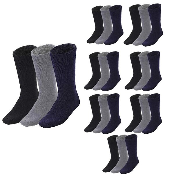 24 Pairs BAMBOO SOCKS Mens Heavy Duty Premium Thick Work Socks Cushion BULK Assorted Colour Pack / 11-14