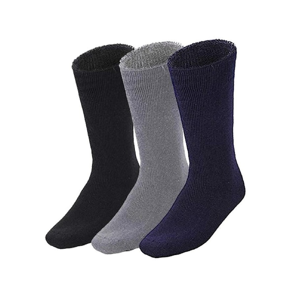 3 Pairs BAMBOO SOCKS Mens Heavy Duty Premium Thick Work Socks Cushion BULK Assorted Colour Pack / 6-11
