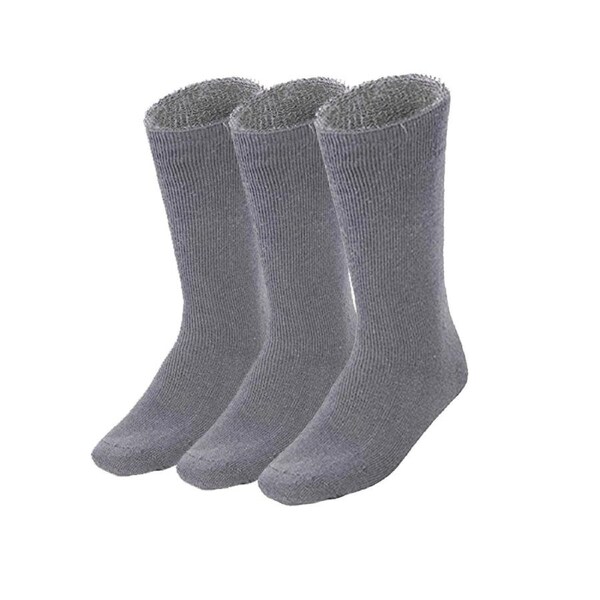 3 Pairs BAMBOO SOCKS Mens Heavy Duty Premium Thick Work Socks Cushion BULK Charcoal Grey / 11-14