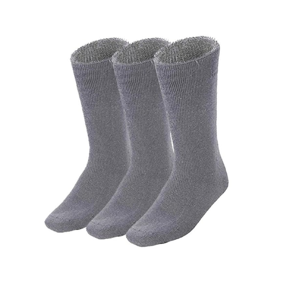 3 Pairs BAMBOO SOCKS Mens Heavy Duty Premium Thick Work Socks Cushion BULK Charcoal Grey / 6-11
