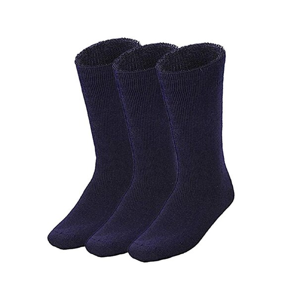 3 Pairs BAMBOO SOCKS Mens Heavy Duty Premium Thick Work Socks Cushion BULK Navy Blue / 11-14
