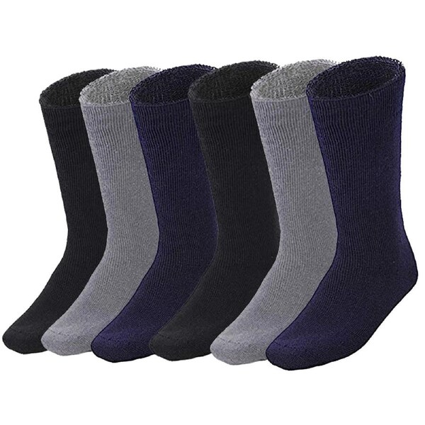 6 Pairs BAMBOO SOCKS Mens Heavy Duty Premium Thick Work Socks Cushion BULK Assorted Colour Pack / 11-14