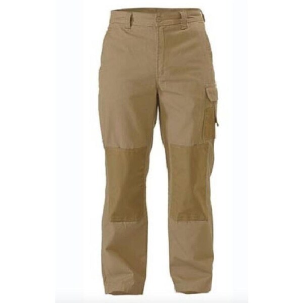 BISLEY Mens Razar Cordura Utility Pants Workwear Cotton Trousers Work BPU6110 Khaki / 107R