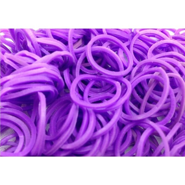 1200 pcs LOOM BANDS Rubber Refill Kit DIY Magical Bracelet 36S Clips,6 Hook Plain Purple
