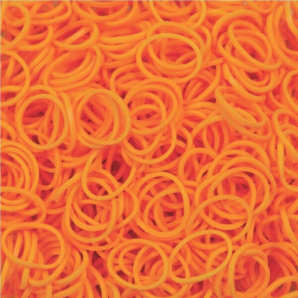 1200 pcs LOOM BANDS Rubber Refill Kit DIY Magical Bracelet 36S Clips,6 Hook Plain Orange