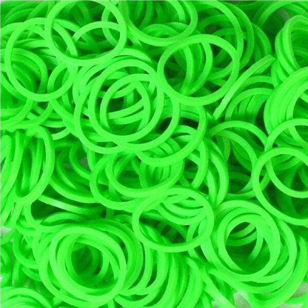 1200 pcs LOOM BANDS Rubber Refill Kit DIY Magical Bracelet 36S Clips,6 Hook Plain Green
