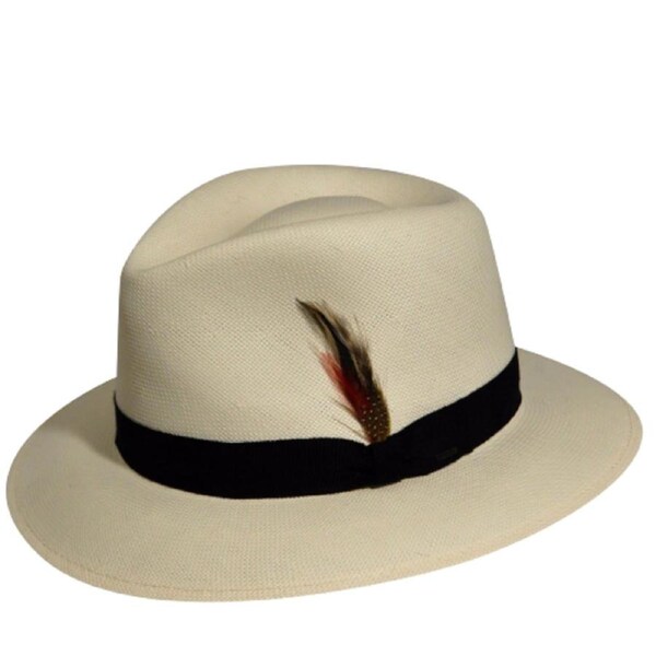 BAILEY Konrath Lite Straw Hat Summer Sun MADE IN USA Trilby Fedora 63125 Natural / M