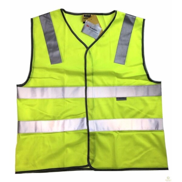 3M Reflective Tape Hi Vis Safety VEST Workwear Night & Day Use Safety Visibility Yellow / XXL