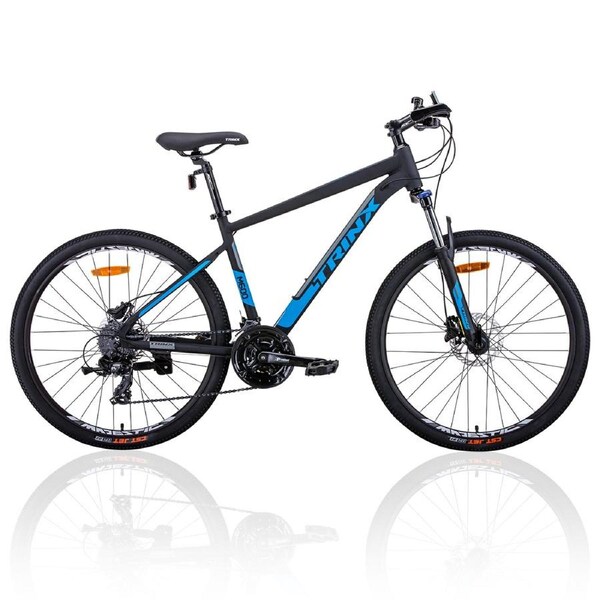 Trinx M600 Mountain Bike 24 Speed MTB Bicycle Matt Black/Blue / 19inch