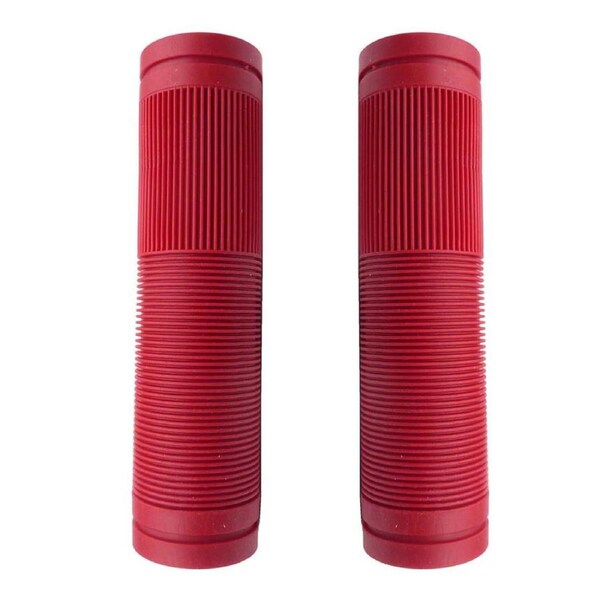 Bulletproof Coloured Rubber Mountain Bike Grips 130mm with Closed Ends Red