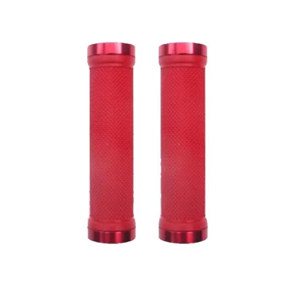 Trigram Lock-on Bike Grips Kraton Rubber 130mm with 2 side lock rings Red