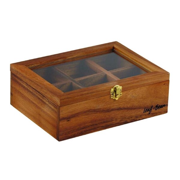 Leaf & Bean Acacia Wood Tea Bags Storage Box - D8000
