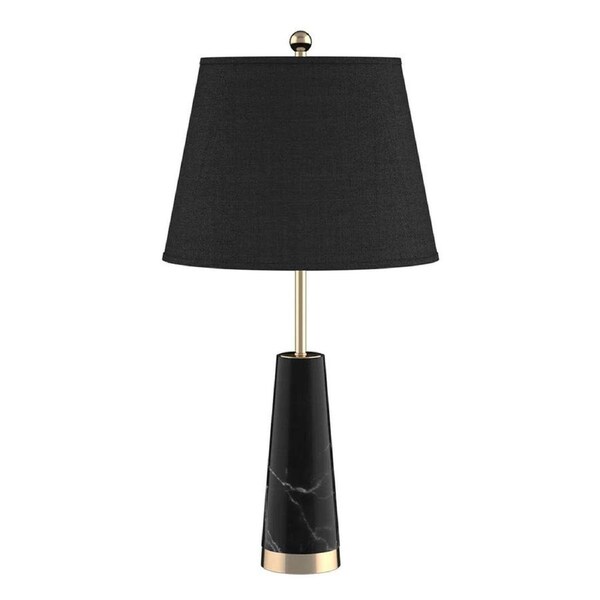 SOGA 68cm Black Marble Bedside Desk Table Lamp Living Room Shade with Cone Shape Base