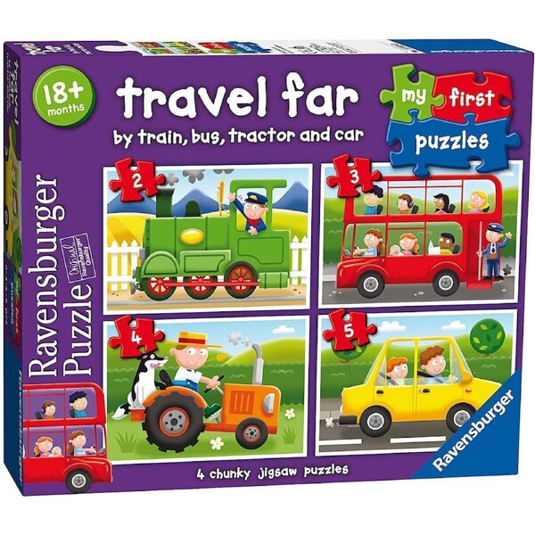 Ravensburger Puzzle 2, 3 and 4pc - Travel Far My First Puzzle