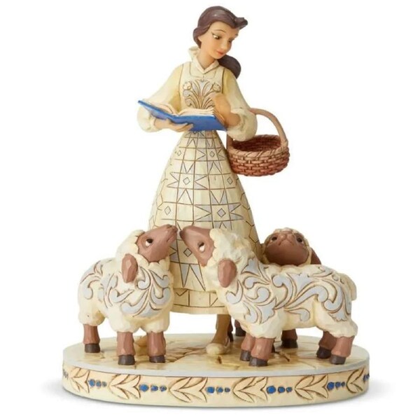 Jim Shore Disney Traditions - Beauty & the Beast Belle - Bookish Beauty White Woodland