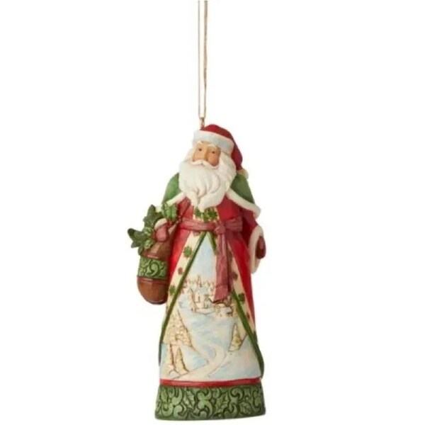 Jim Shore Heartwood Creek - Santa With Winter Scene Hanging Ornament