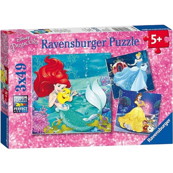 Ravensburger Puzzle 3 x 49pc - Disney Princesses Adventure