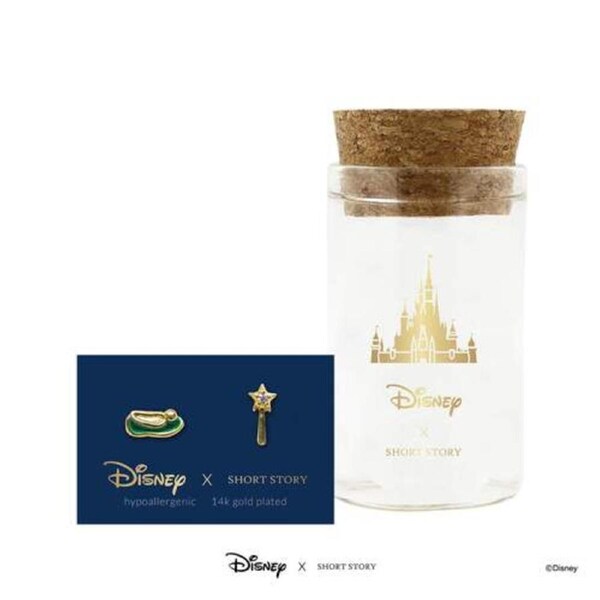 Disney x Short Story Earrings Tinkerbell Shoe And Wand - Epoxy