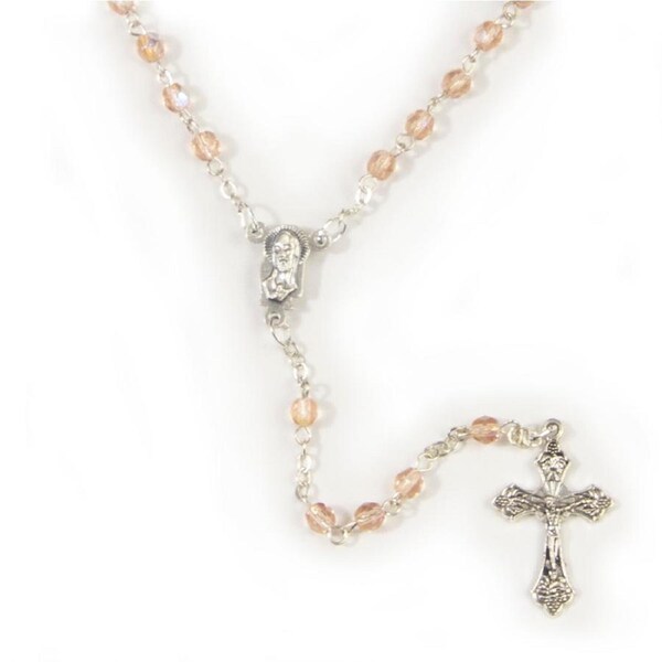 Rosary Beads Crystal Ab 4mm - Pink
