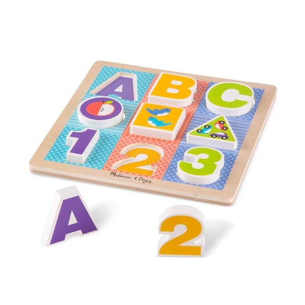 Melissa & Doug First Play Chunky Puzzle - ABC-123 9pc