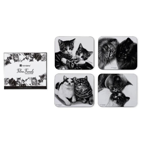 Ashdene Feline Friends - Assorted Coaster 4 Pack