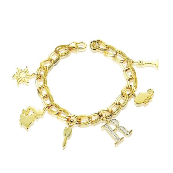 Disney Couture Kingdom - Tangled - Rapunzel Charm Bracelet Yellow Gold