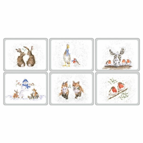 Wrendale Designs by Pimpernel Christmas Placemats - Set Of 6 Regular