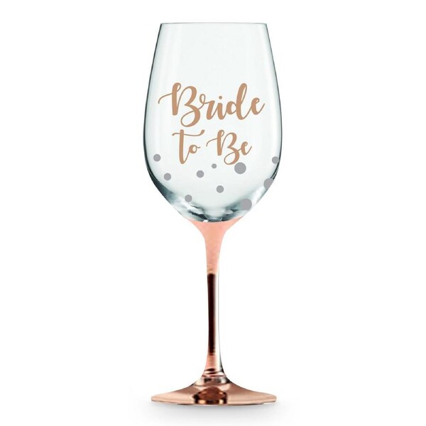 Rose Stem Bride To Be Wine Glass