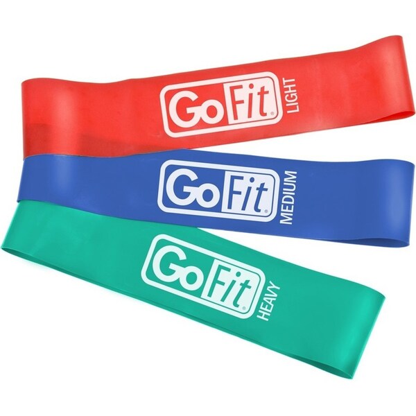 3pc GoFit 24cm Power Loop Fitness Workout/Strength Training Resistance Bands Set
