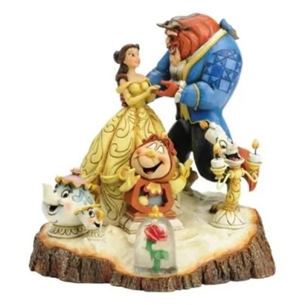 Jim Shore Disney Traditions - Beauty & The Beast - Tale as Old as Time Carved by Heart
