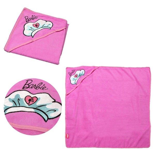 Barbie Embroidered Microfiber Hooded Towel 90 x 90 cm