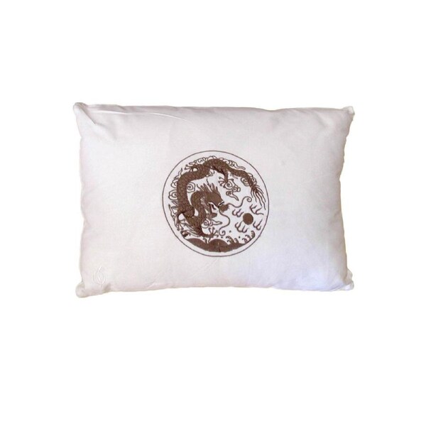 Dragon Embroidery Cushion - Stone