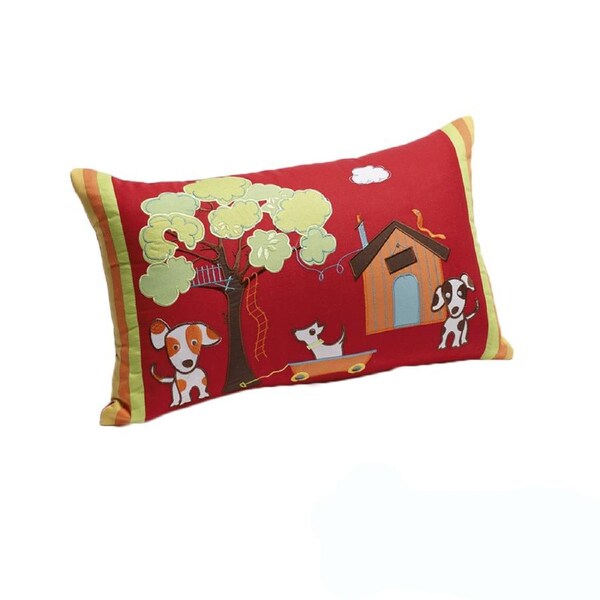 Oliver Red Filled Oblong Cushion by Jiggle & Giggle