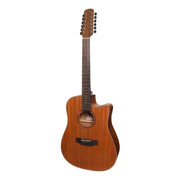 Martinez MNDC-1512 Mahogany Top 12-String Acoustic-Electric Dreadnought Cutaway Guitar Open Pore Natural