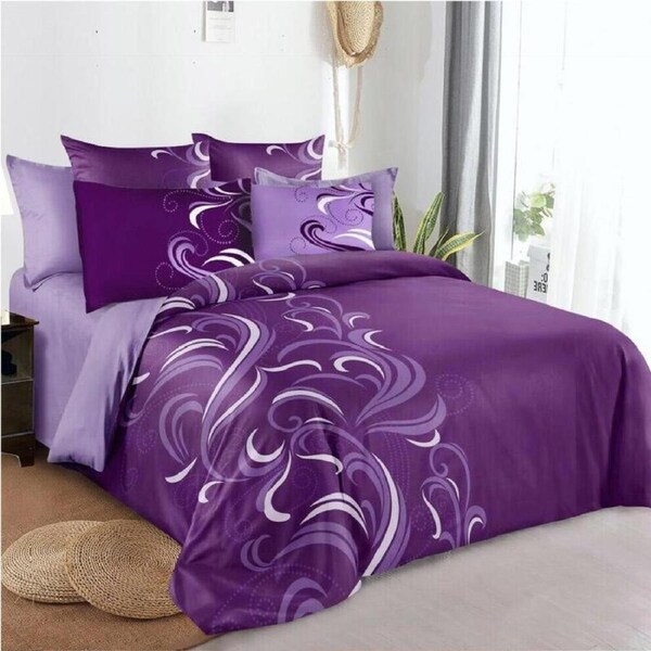 Plum Floral Design Quilt/Doona Duvet Cover Set Single