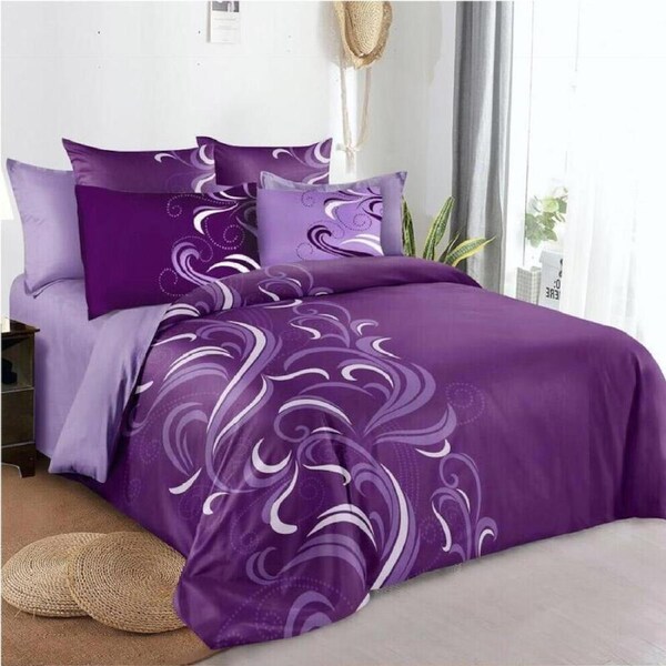 Plum Floral Design Quilt/Doona Duvet Cover Set Double